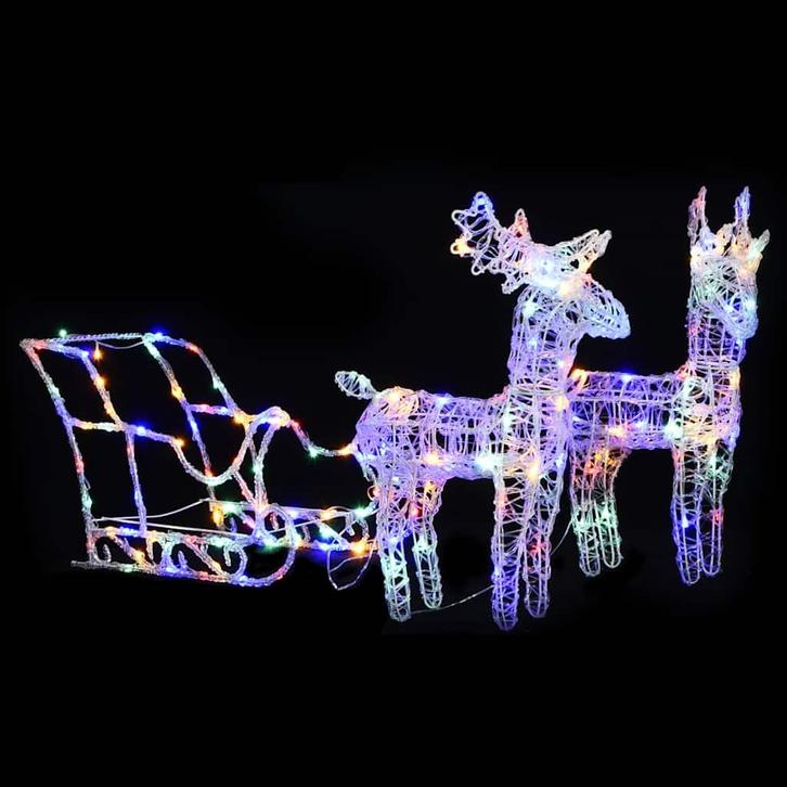 vidaXL Kerstversiering rendieren en slee 160 LEDs 130 cm, Diversen, Kerst, Nieuw, Verzenden
