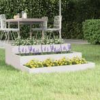 vidaXL Plantenbak 78x78x27 cm massief grenenhout wit, Tuin en Terras, Verzenden, Nieuw