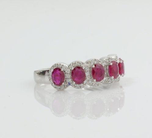 Eeuwigheidsring - 14 karaat Witgoud - 1.43ct. tw. Robijn -, Handtassen en Accessoires, Antieke sieraden