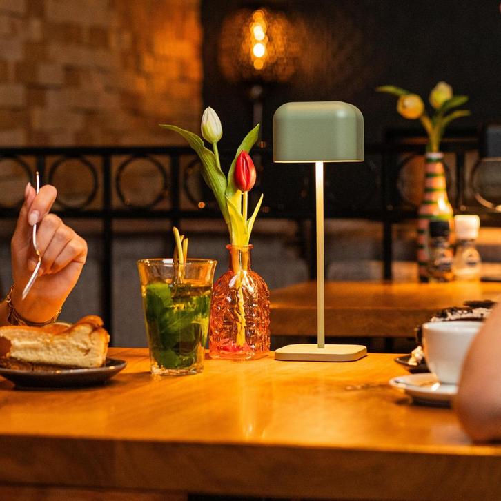 Tafel en bureaulampen Cabo Tafellamp Matt Groen Grijs Medium, Huis en Inrichting, Lampen | Tafellampen, Minder dan 50 cm, Nieuw