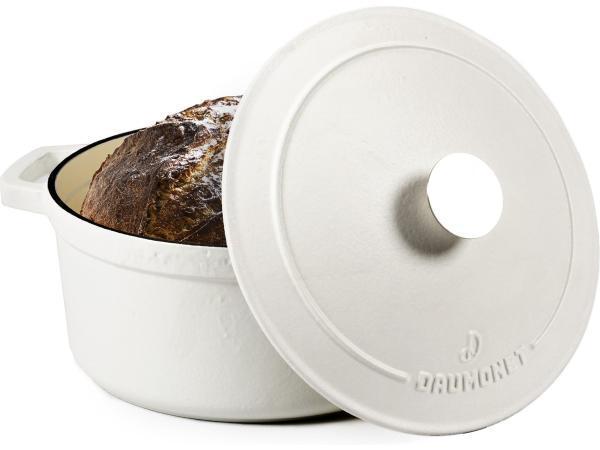 Veiling - Daumonet Gietijzeren Braadpan 4,4L Rond Wit Ø26CM, Huis en Inrichting, Keuken | Potten en Pannen
