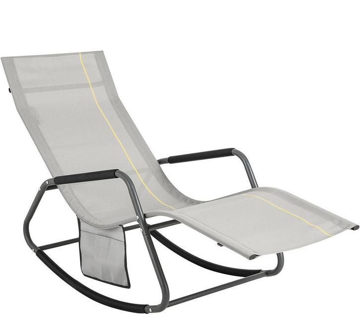2eChoix | SoBuy Rocking Chair - avec Side Bag - max 120kg -, Tuin en Terras, Tuinsets en Loungesets, Ophalen of Verzenden