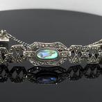 Argent, Argent sterling 925, abalone et marcasite. -