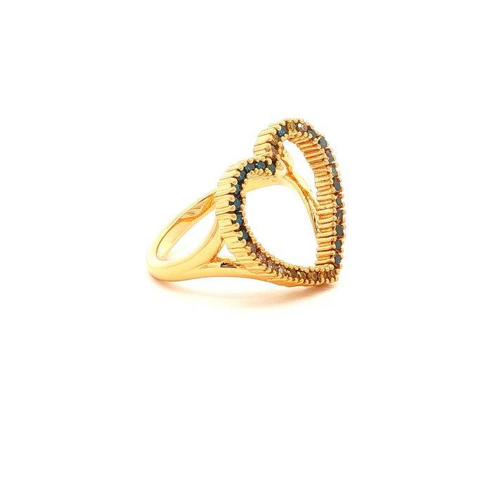Zonder minimumprijs - Ring Verguld, Zilver - 0.30ct. tw., Handtassen en Accessoires, Ringen