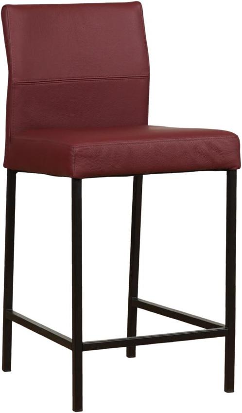 Leren barkruk laag - Echt leer, Modern, Comfortabel en kies, Huis en Inrichting, Barkrukken, 90 cm of meer, Met voetsteun, 1 kruk