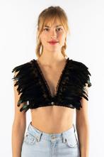Top met Veren Zwart Kant XS S M Verentop Steampunk Topje Vee, Ophalen of Verzenden, Nieuw