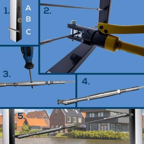 Staalkabel Balustradekit 4mm - Persterminal, Jardin & Terrasse, Jardin & Terrasse Autre, Envoi