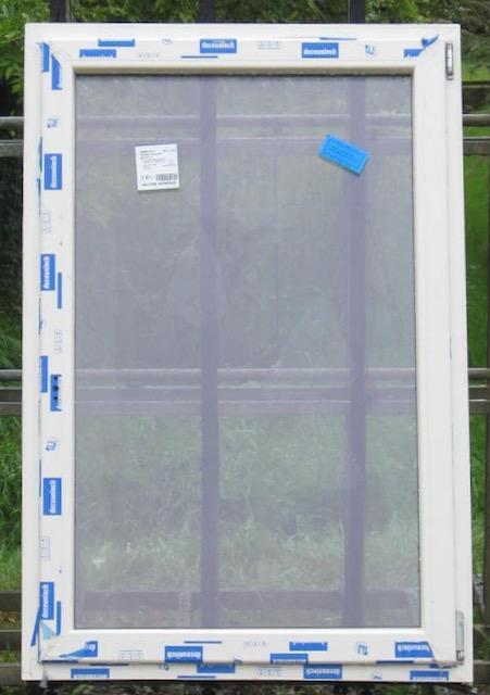 pvc raam , chassis , venster 95 x 143 creme / zwart ral 9017, Doe-het-zelf en Bouw, Raamkozijnen en Schuifdeuren, Inclusief glas