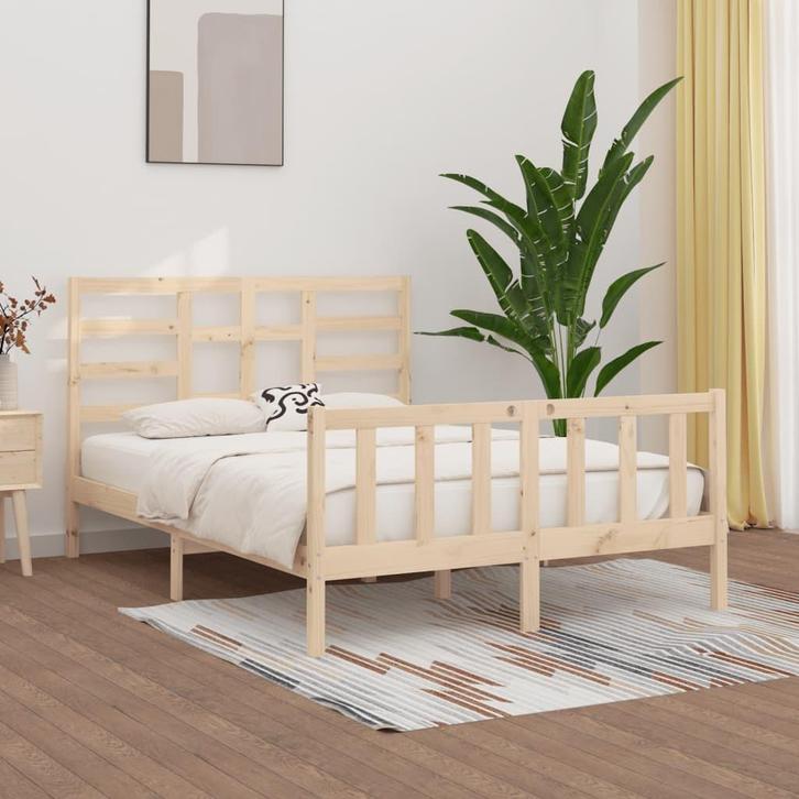 vidaXL Bedframe zonder matras massief grenenhout 140x200 cm, Huis en Inrichting, Slaapkamer | Bedden, Nieuw, Verzenden