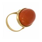 Ring - 18 karaat Geel goud Koraal, Handtassen en Accessoires, Ringen, Nieuw