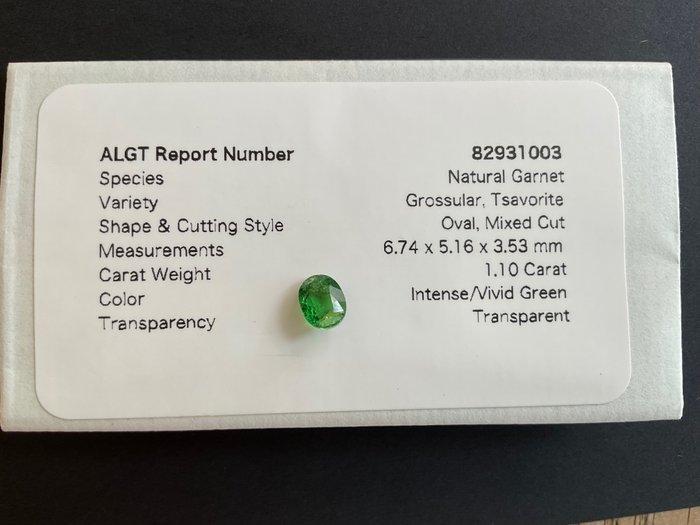 Groen Tsavoriet - 1.10 ct - Antwerp Laboratory for Gemstone, Handtassen en Accessoires, Edelstenen