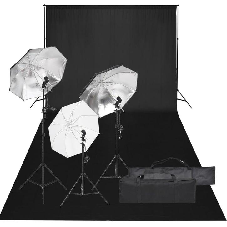 vidaXL Fotostudioset met verlichtingsset en achtergrond, Audio, Tv en Foto, Fotografie | Fotostudio en Toebehoren, Nieuw, Verzenden