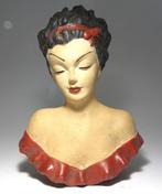 Dr Rezs Rank - Statue, Art Deco Wall Mask - 21 cm - Terre