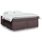 vidaXL Boxspring met matras stof donkerbruin 180x200 cm, Verzenden, Nieuw
