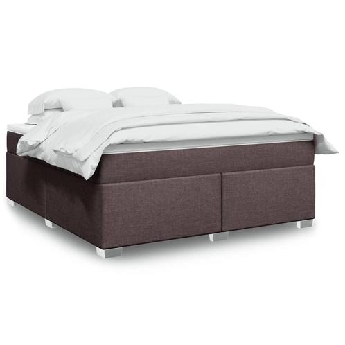 vidaXL Boxspring met matras stof donkerbruin 180x200 cm, Huis en Inrichting, Slaapkamer | Bedden, Nieuw, Verzenden