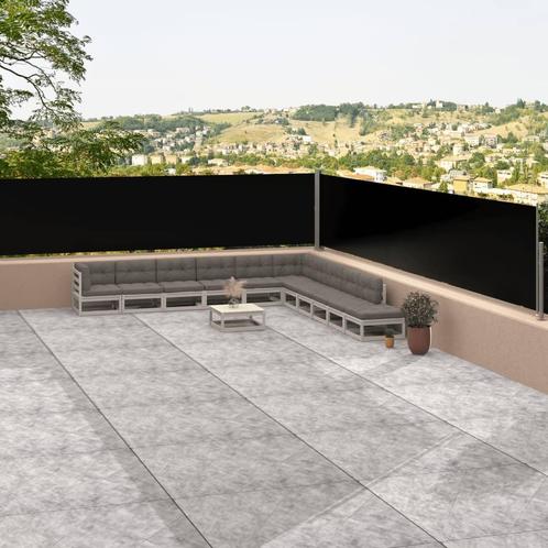 vidaXL Auvent latÃ©ral rÃ©tractable Noir 117x1200 cm, Tuin en Terras, Parasols, Verzenden