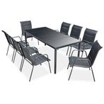 vidaXL 9-delige Tuinset staal zwart, Tuin en Terras, Verzenden, Nieuw, Tuinset