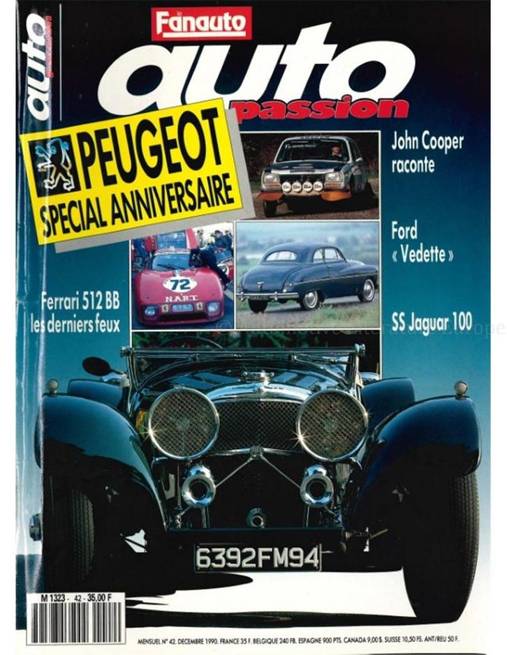 1990 AUTO PASSION TIJDSCHRIFT 42 FRANS, Boeken, Auto's | Folders en Tijdschriften