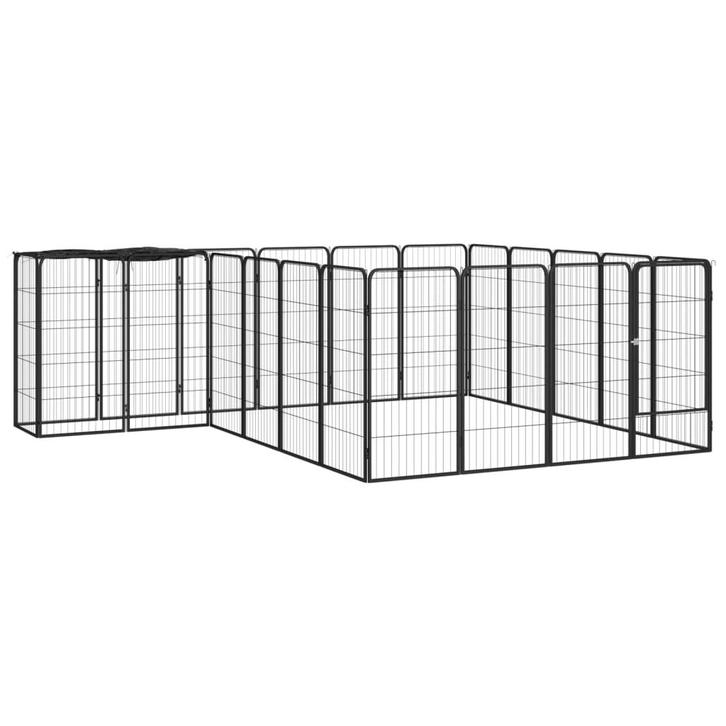 vidaXL Hondenkennel 22 panelen 50x100 cm gepoedercoat staal, Dieren en Toebehoren, Hondenbenches, Nieuw, Verzenden