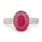 Zonder minimumprijs - Ring - 14 karaat Geel goud - 3.98ct., Handtassen en Accessoires, Ringen, Nieuw