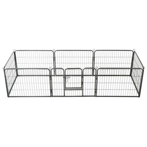 vidaXL Parc pour chiens 8 panneaux Acier 60 x 80 cm Noir, Dieren en Toebehoren, Hondenhokken, Verzenden