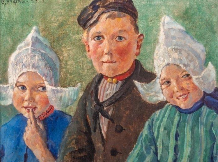 Georg Hering (1884-1936) - Volendam, Antiek en Kunst, Kunst | Schilderijen | Klassiek