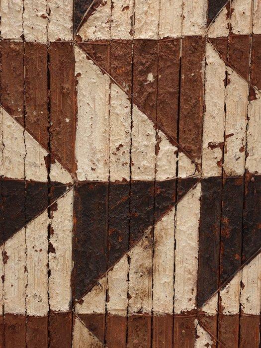 Salampasu Polychroom Bamboepaneel – DR Congo (voorheen, Antiek en Kunst, Kunst | Niet-Westerse kunst