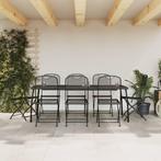 vidaXL 9-delige Tuinset metaalgaas antracietkleurig, Tuin en Terras, Verzenden, Nieuw, Tuinset