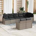 vidaXL 8-delige tuinset met kussens in grijs poly riet, Tuin en Terras, Tuinsets en Loungesets, Verzenden, Nieuw, Tuinset