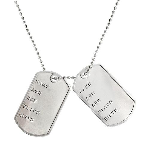 Zilveren Ketting Dog Tag, Hobby en Vrije tijd, Feestartikelen, Nieuw, Verzenden