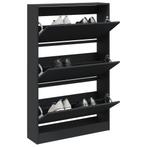 vidaXL Schoenenkast 80x21x125,5 cm bewerkt hout zwart, Huis en Inrichting, Verzenden, Nieuw