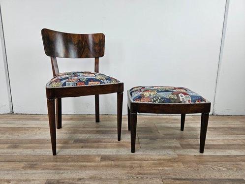 Zitgroep (2) - Art Deco bed en kruk voor de slaapkamer -, Antiek en Kunst, Kunst | Designobjecten
