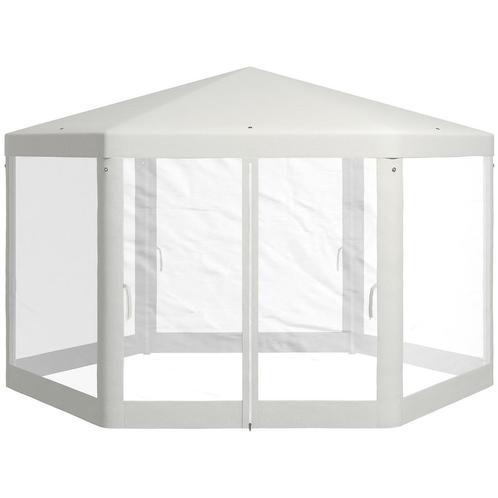 Partyent - Zeshoekige Tuinpaviljoen - Muggennet - Crème, Tuin en Terras, Overige Tuin en Terras, Nieuw, Ophalen of Verzenden