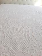 Couvre-lit double blanc en coton brocart - 230 x 225 cm -