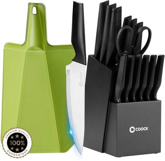 2dekans | COOCK - Messenset met Blok en Vouwbare Snijplank –, Zakelijke goederen, Horeca | Keukenapparatuur, Ophalen of Verzenden