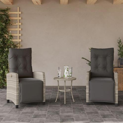 vidaXL Tuinstoelen 2 st verstelbaar voetensteun poly rattan, Tuin en Terras, Tuinstoelen, Nieuw, Verzenden
