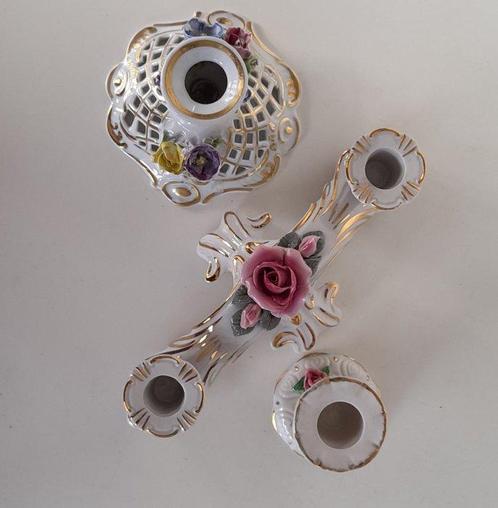 Dresden - Kaarsenhouder floraal (4) - Porselein, Antiek en Kunst, Antiek | Speelgoed