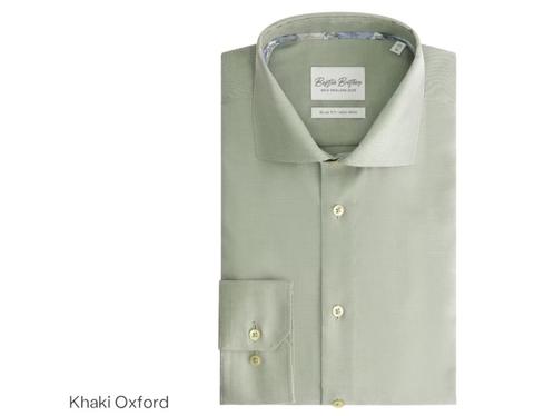 Boston Brothers Wide Spread Overhemd Heren - Kleur Khaki, Huis en Inrichting, Woonaccessoires | Overige, Nieuw, Verzenden