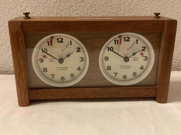 Jeu déchecs - Prachtige Antieke Koopman Schaakklok - Bois, Antiek en Kunst, Curiosa en Brocante