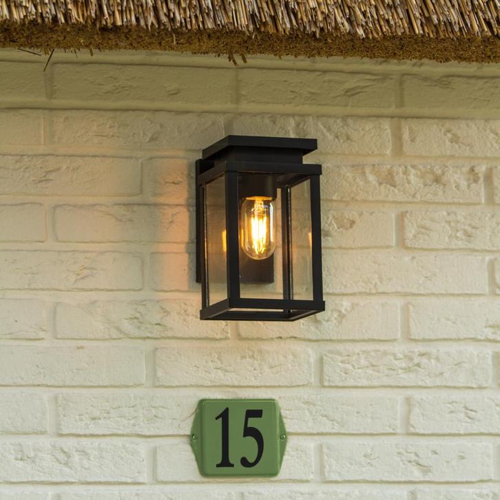 Smart Buitenverlichting Jersey Muurlamp Zwart met Smart Wifi, Tuin en Terras, Buitenverlichting, Verzenden