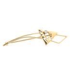 Gouden abstracte broche met zirconia (vintage, speld), Handtassen en Accessoires, Broches, Gebruikt, Overige kleuren, Ophalen of Verzenden