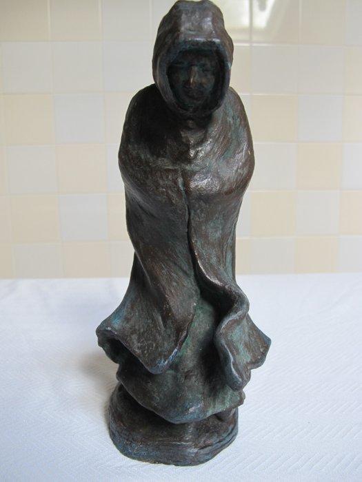 Van de Perre - Beeld, Vrouw in mantel keramiek bronskleur, Antiek en Kunst, Curiosa en Brocante