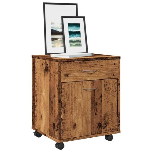 vidaXL Kast verrijdbaar 45x38x54 cm bewerkt hout oud, Huis en Inrichting, Kasten | Overige, Nieuw, Verzenden