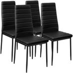 tectake Eetkamerstoelen, kunstleer - zwart, Set van 4, Huis en Inrichting, Verzenden, Nieuw