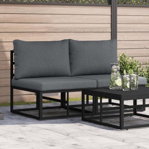 vidaXL Buitenmeubelsets met kussen met kussen 2 pcs Zwart en, Tuin en Terras, Tuinsets en Loungesets, Nieuw, Verzenden