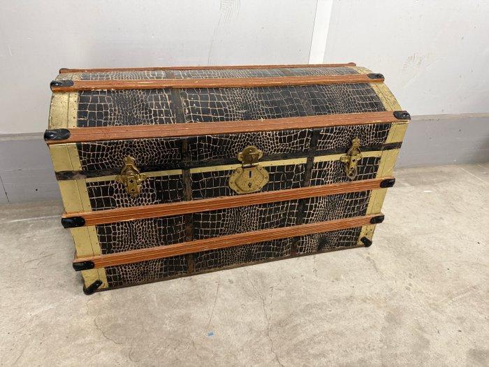Kist - Hout - Amerikaanse reiskist, Antiek en Kunst, Curiosa en Brocante