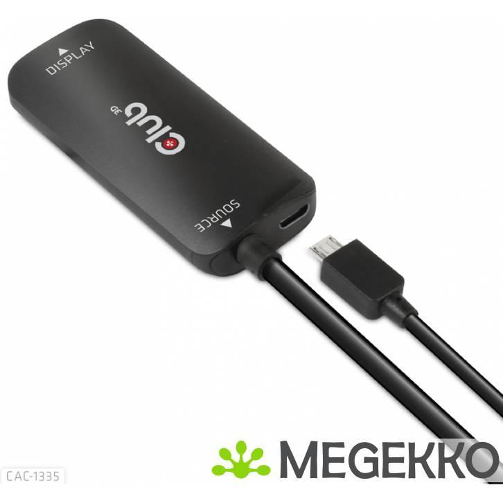 CLUB3D HDMI + Micro USB to DisplayPort 4K120Hz or 8K30Hz M/F, Computers en Software, Overige Computers en Software, Nieuw, Verzenden