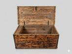 Opbergkoffer - Smeedijzer - Antieke rustieke dennenkist