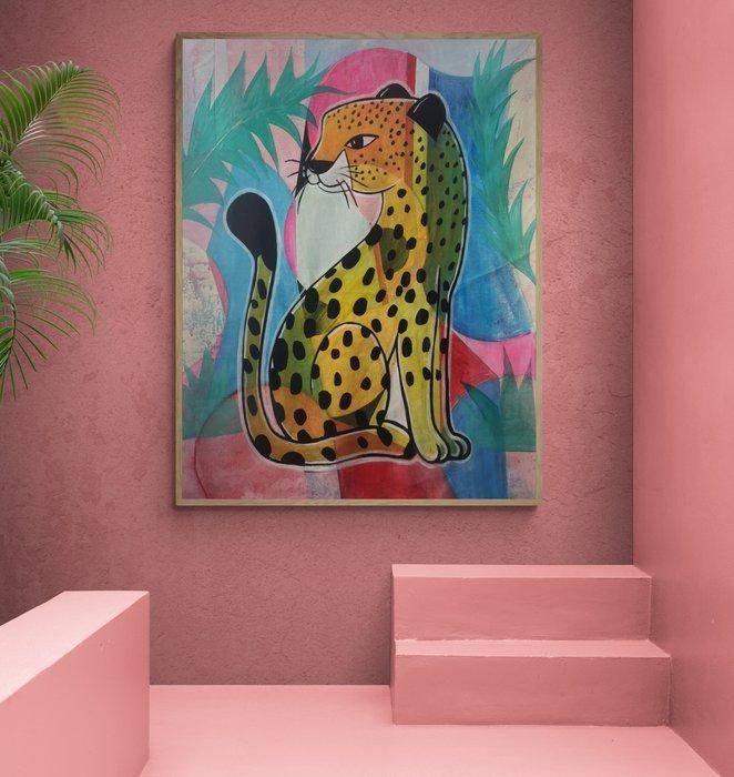 J. DELGALLO - Leopardo. XL. ( NO Reserve ), Antiek en Kunst, Kunst | Schilderijen | Modern