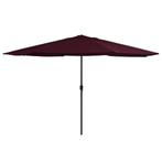 vidaXL Parasol met metalen paal 390 cm bordeauxrood, Tuin en Terras, Verzenden, Nieuw